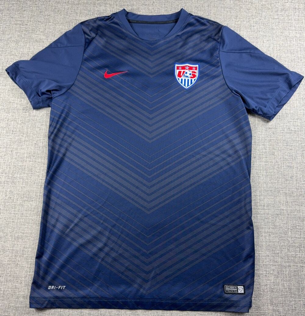 Nike USA USMNT 2014 World Cup Prematch Training Jersey Mens L 578799-410